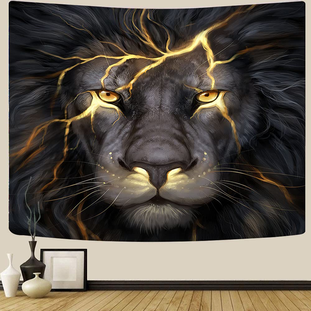 Lion Tapestry Star Lion Tapestry Hippie Art Animal Wall Hanging Tapestry Galaxy Vivid Tapestry