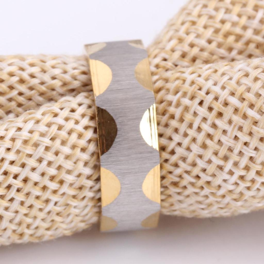 18K Gold Plated Stainless Steel Wave Pattern Ring for Women