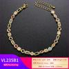 Wind Colored Diamond Bracelet Necklace Female, Simple Set Colored Diamond Irregular Geometric Bracelet Necklace Vl242