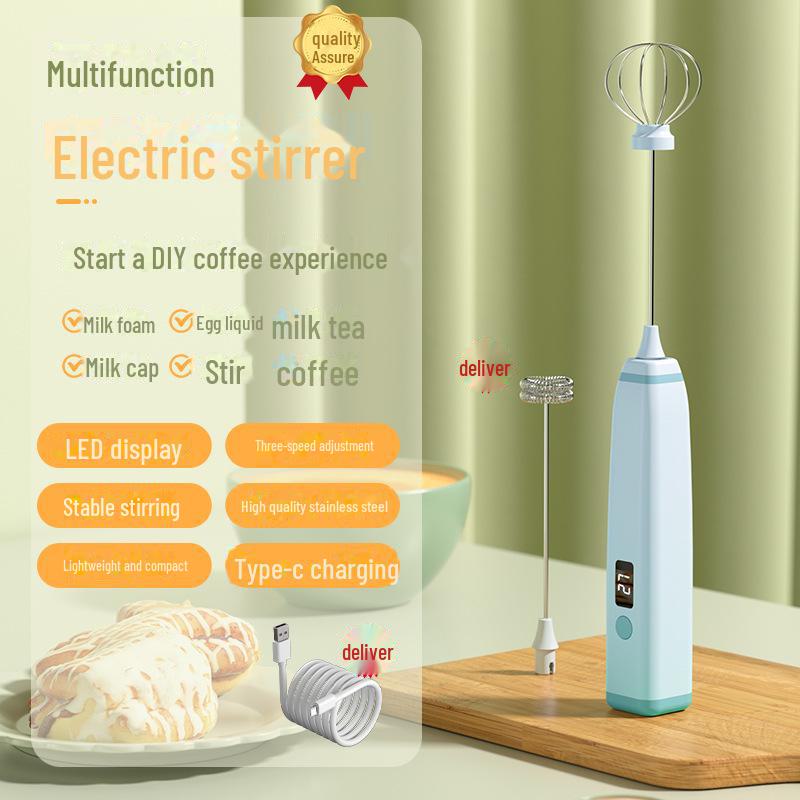 Nový styl elektrický ruční napěňovač mléka a šlehač vajec - Míchadlo na mléko pro kávu