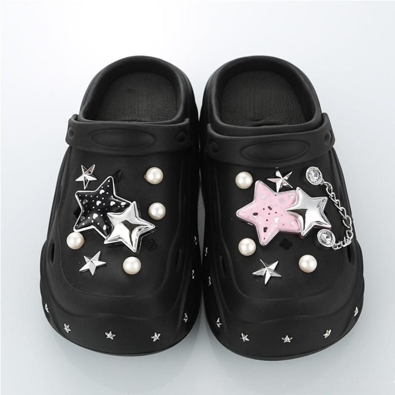 Detachable Star Pearl Sandal Chain Accessories DIY Metal Shoe Parts Fashion Elegant Look for Summer Shoes Custom Decor