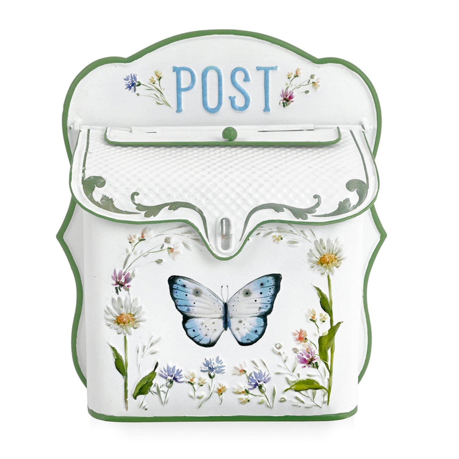 Embossed Avian Design Mailbox Wrought Iron