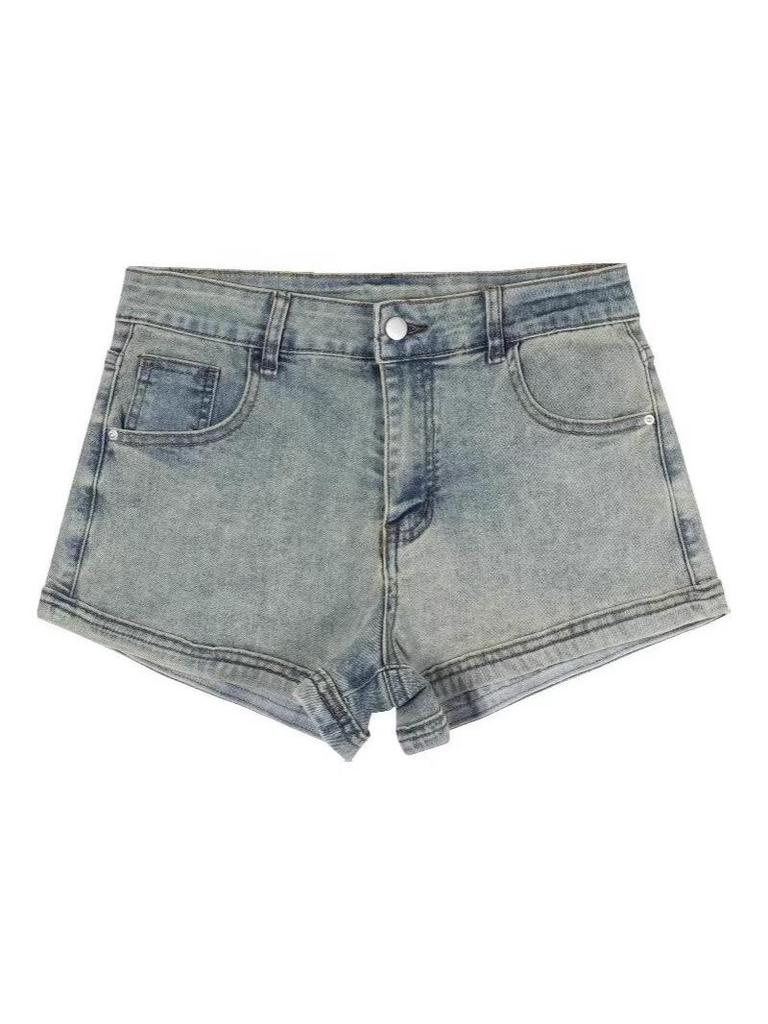 Summer 2026 American Spicy Girl A-Line Denim Hot Pants: Women’s Slimming Straight Super Short Shorts
