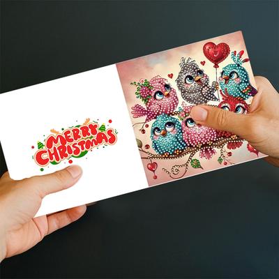 12 Stück Weihnachten DIY Diamantmalerei Grußkarten mit Umschlägen Diamantmalerei Grußkarten-Set für Feiertagsgrüße