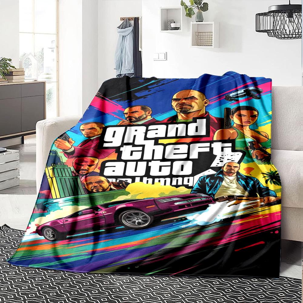 Grand Theft Auto Blanket Comfortable Suitable for Office Chair Bed All-Season Use Modern Gifts For Family Or Friends