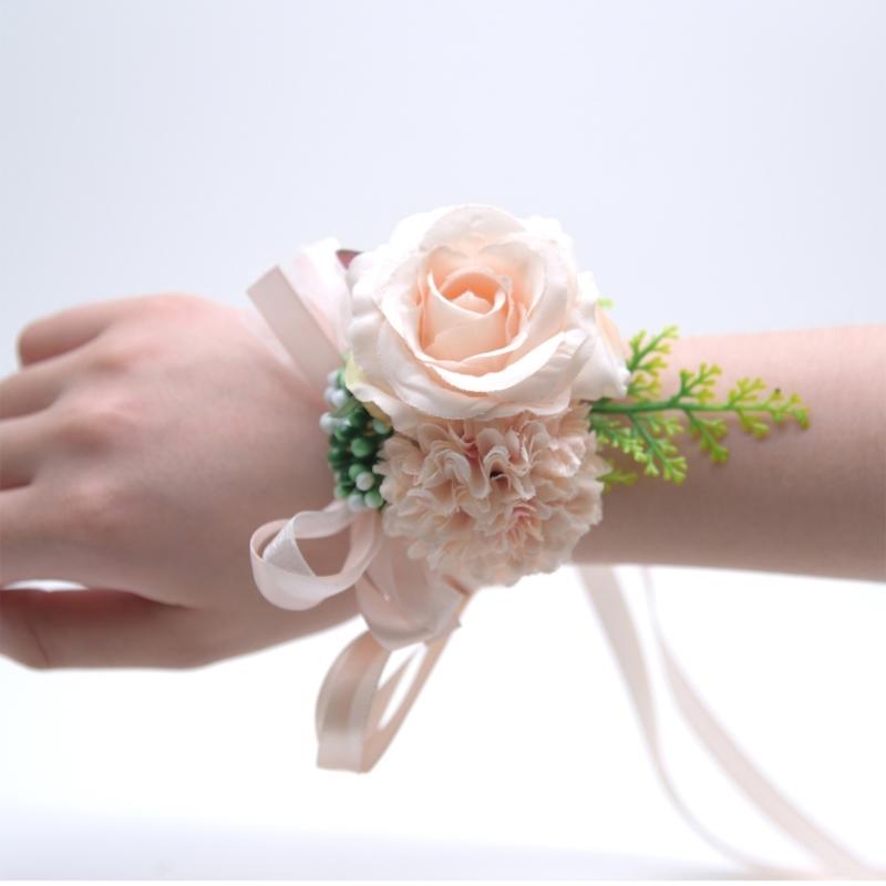 2Pcs Wrist Corsages for Mother of Bride and Grooms, Rose Corsages Wristlet for Bridal and Bridesmaid, Corsages for Proms