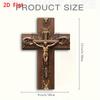 Ornate Detailing | Vintage Metal Cross Wall Hanging - Intricate Jesus Christ Crucifixion Design with Golden Swirls & Vines