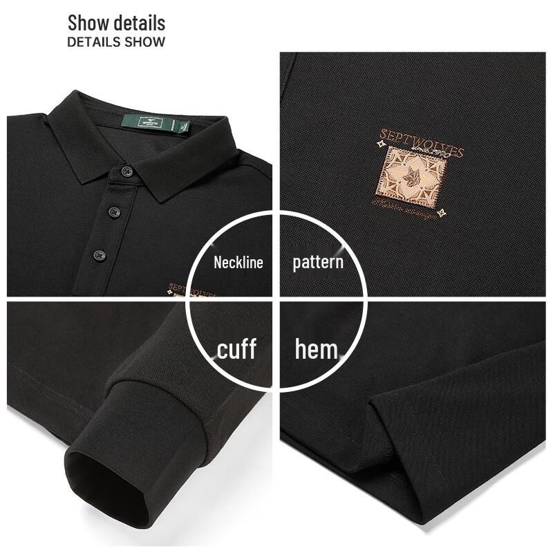 Septwolves Men's Modal Blend Business Casual Long-Sleeve Polo