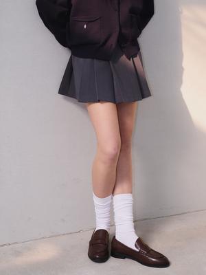 General Idea Formal Pleated Mini Skirt [Charcoal] / Gf1Lsk501