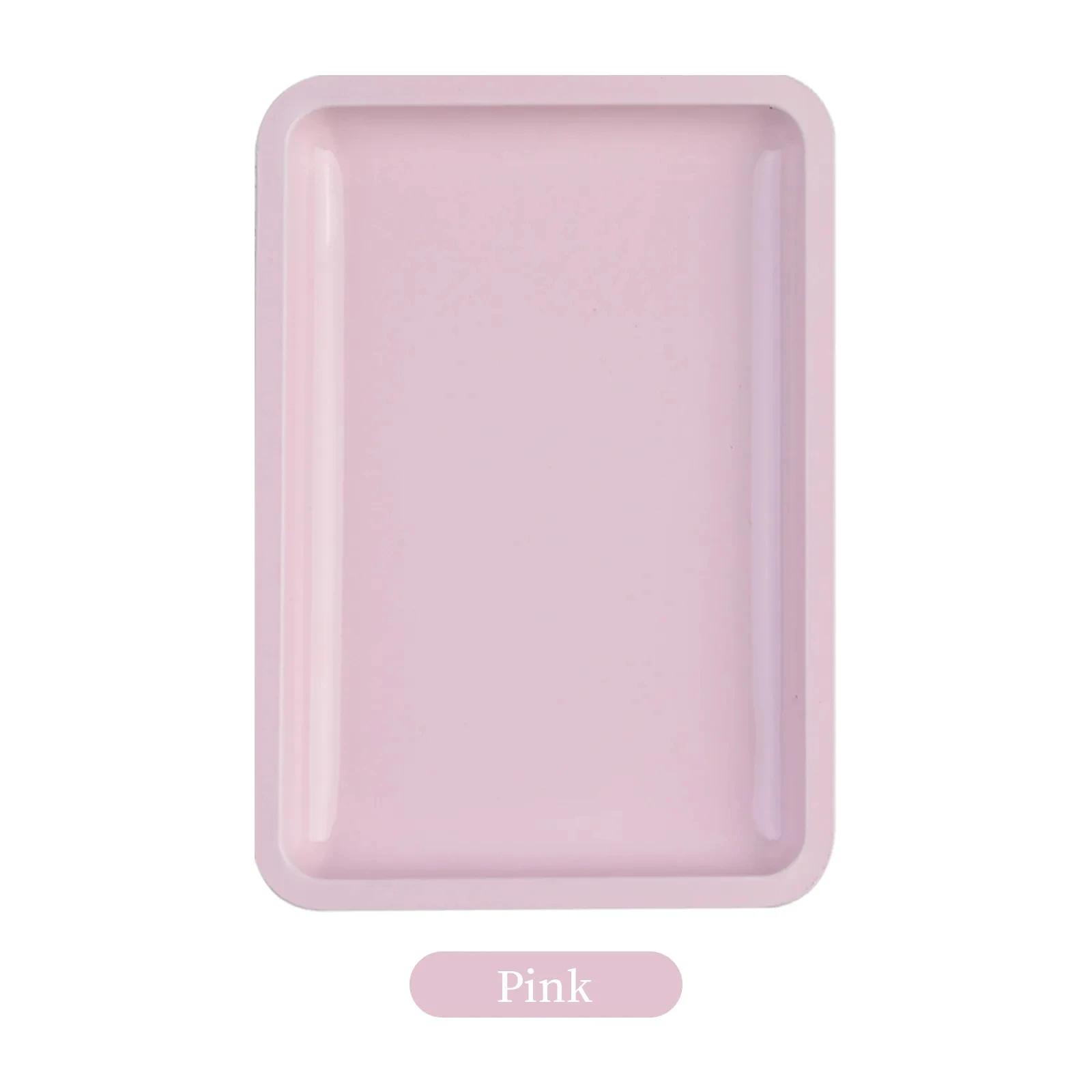 

1PC Square Stainless Steel Cosmetic Storage Tray Nail Art Manicure Plate Tweezers Clippers Pens Container False Nails Dish Tools