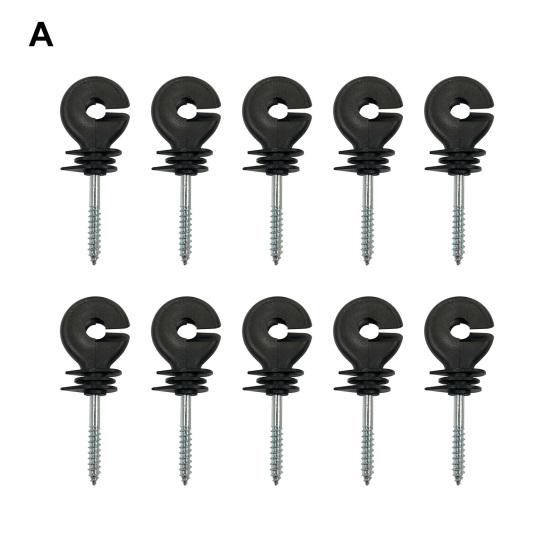 10 Stück Isoliernägel, tragbar, mit Gewindebohrer, sonnenbeständig, feste Leitung, ABS, hohe Festigkeit, Zaunisolatoren, Weide