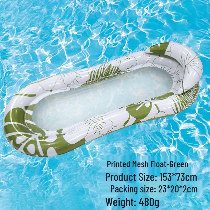 Inflatable PVC Float Recliner: Foldable Striped Swimming Bed