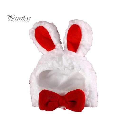 

Милый медведь, кролик, головной убор для домашнего животного с бантом, застежка-лента, зимняя теплая шляпа для собак, кошек, головной убор для щенка и котенка, Рождественский косплей, нарядный костюм белый