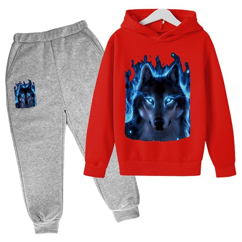 Kinderpullover-Set Hoodie Zweiteiler Pullover Cartoon Outdoor-Sport