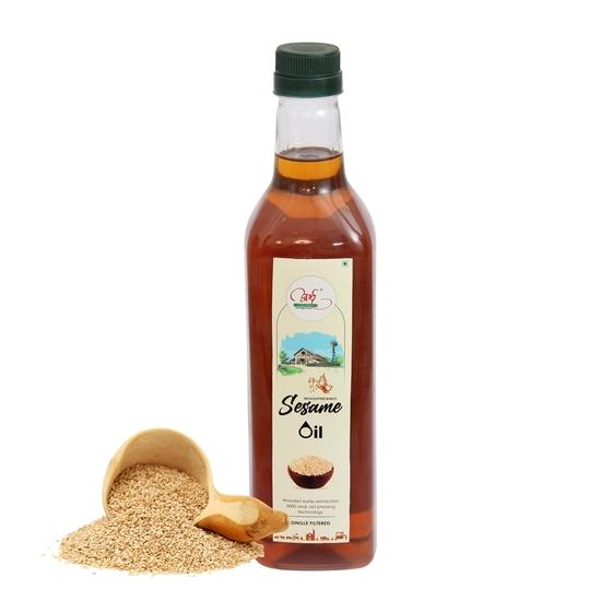 Arth Agro Farms Woodpressed Sesame Oil | Natural Pure Til Oil for Cooking, Hair, Skin Care  (500ml)