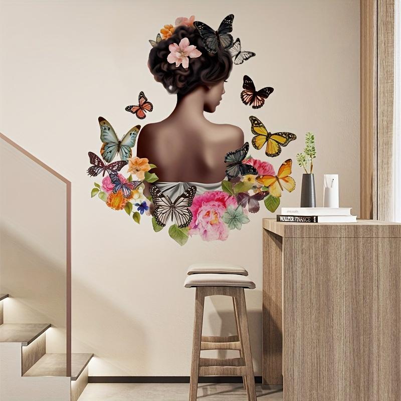 3 adesivi da parete per ragazze, citazione ispiratrice, motivo floreale, farfalla, ballerina ragazza, dente di leone, per camera da letto, cameretta dei bambini, 30 cm x 60 cm