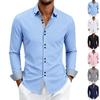 Men Contrast Inner Cuff Long Sleeve Dress Shirt, Button Down Collar Wrinkle‑Resistant Slim Fit Business Casual Formal Button Up Shirts Multiple Colors