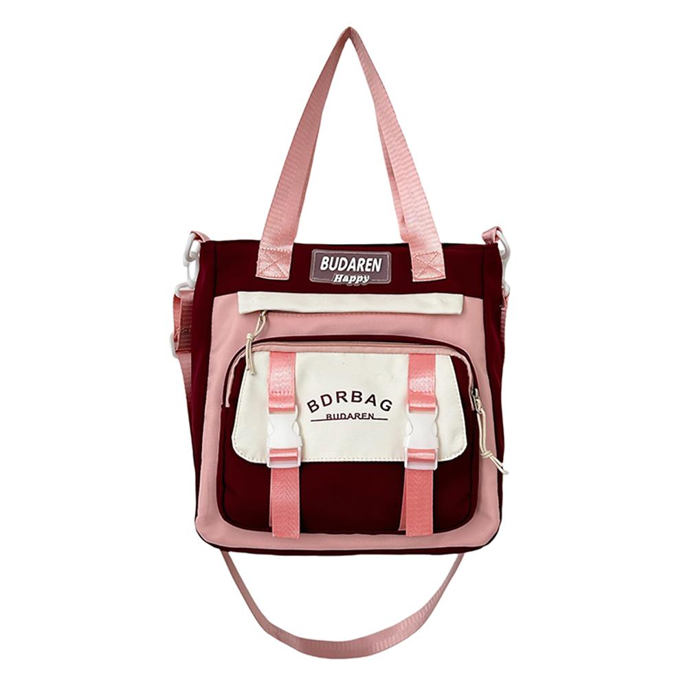 

Cute Shoulder Bag Casual Messenger Bag Large Capacity Crossbody Tote Bag Contrast Color Trendy Satchel Bag School Book Bag