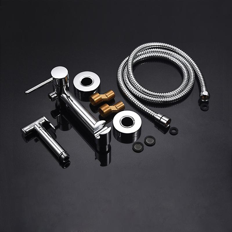 Bideuri BAKALA, pătrate, din alamă cromată, bideu pentru toaletă, robinet de duș, set pulverizator portabil, robinet de apă caldă și rece, duș igienic