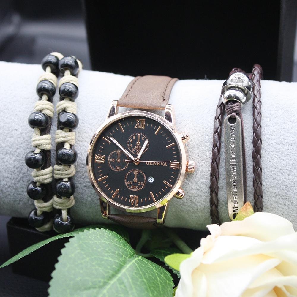 5pcs set Man Luxury Men's Watch Men's Wristwatch Clock Quartz Watches Automatic Movement Man Sports Watch for Work Business