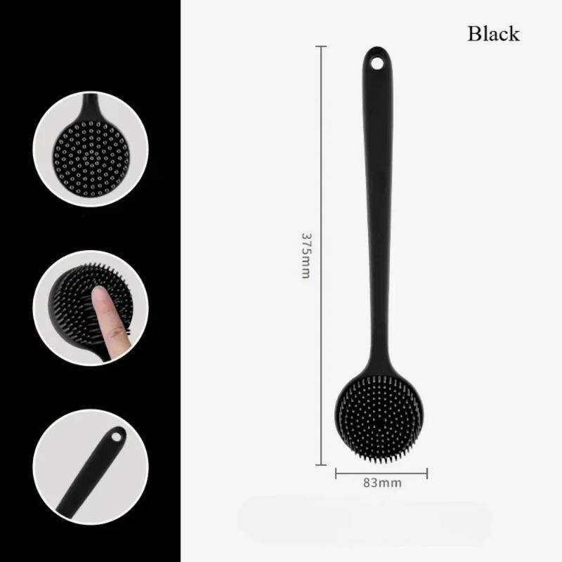 Soft Silicone Body Scrubber Back Brush Bath Shower Brush with Handle Exfoliating Back Scrub Skin Massager Body Care Bath Supplie