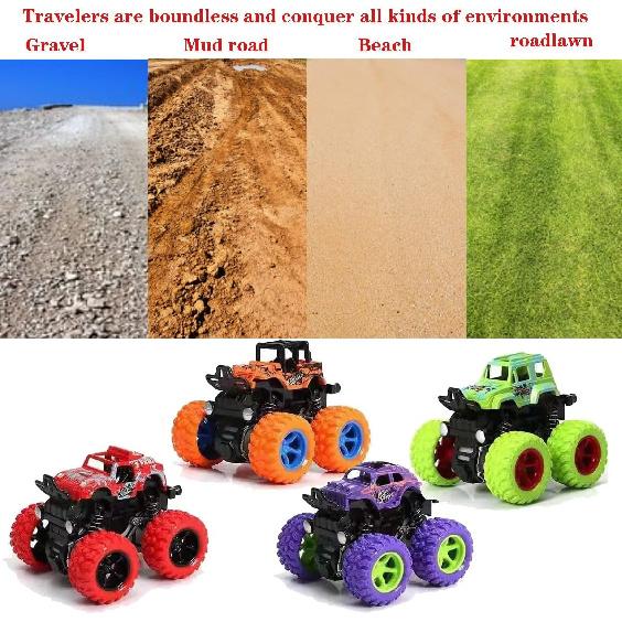 Monster Truck Toys, Friction Powered Monster Trucks for Boys, Push and Go Vehicles Toy for Kids, Inertia Vehicle, Stunt On-Road Vehicle, Great for