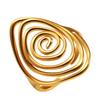 Retro Geometric Spiral Swirl Open Ring Stainless Steel Gold Color Trendy Finger Rings Minimalist Jewelry Gift Wholesale