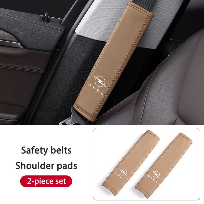 AAAYT1 For Opel Car Seat Belt Shoulder Pad Leather Cover Anti-Chafing Comfort Cushion Zafira Meriva Mokka Vivaro Vectra Antara Ampera