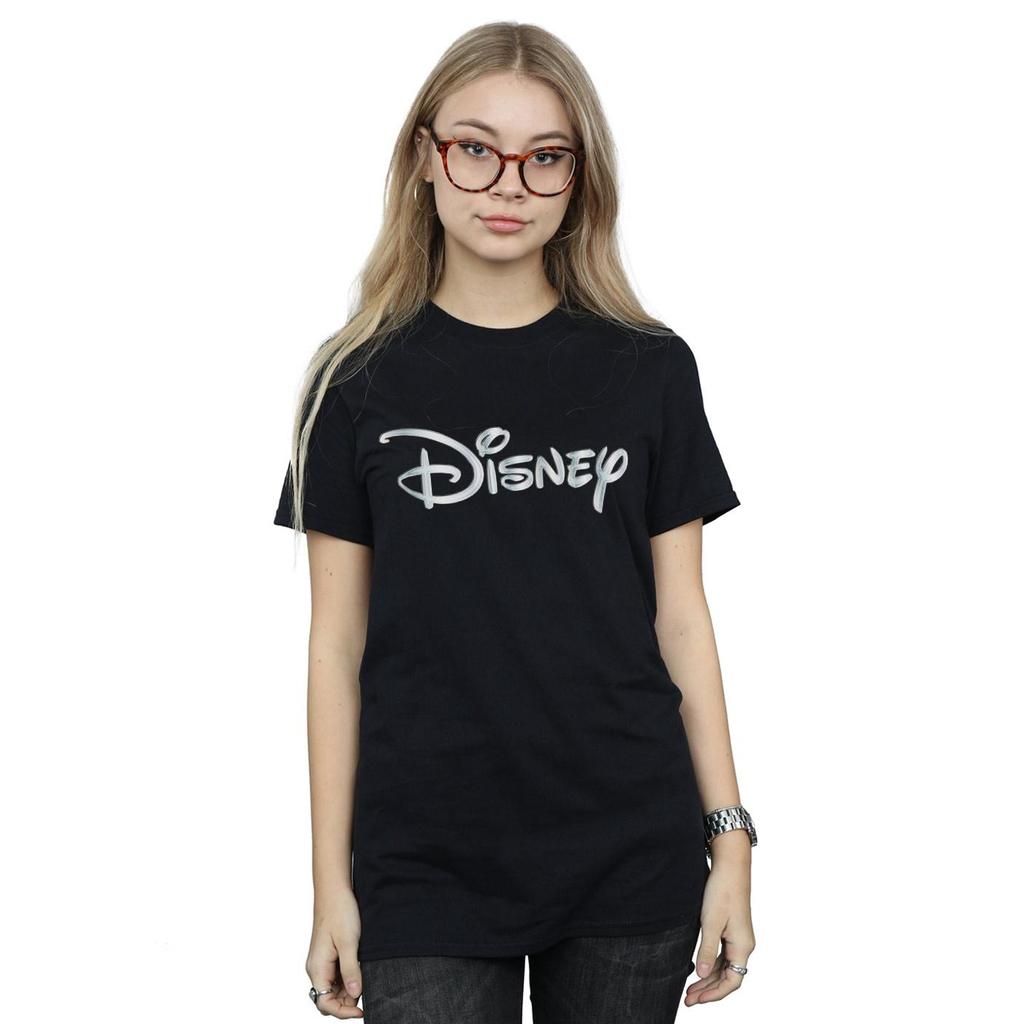 Disney Womens/Ladies Glacial Logo Cotton Boyfriend T-Shirt