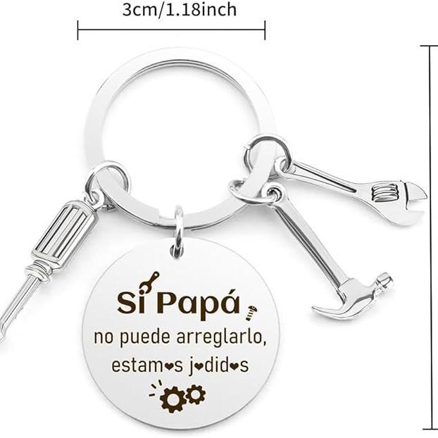 German Fathers Day Birthday Gift Bester Papa Der Welt Stainless Steel Keychain Stainless Steel Keychain for Backpack Bag Pendant