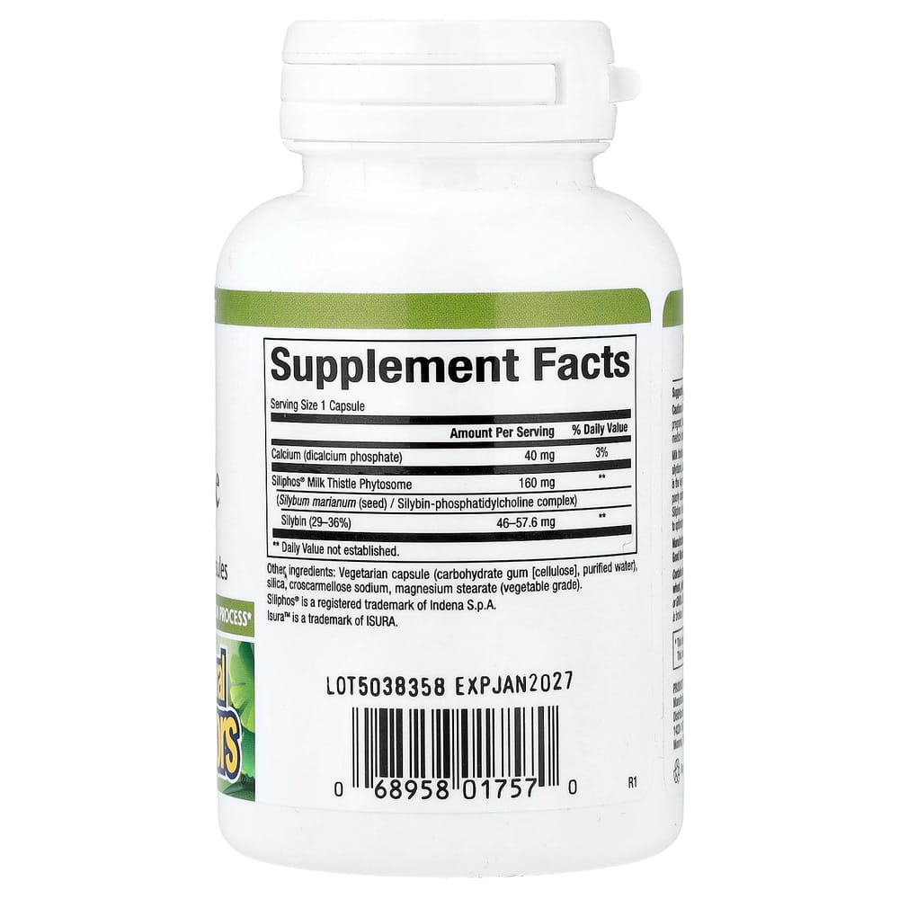 Natural Factors Premium Milk Thistle 160mg Vegetarian Capsules, 60 Count
