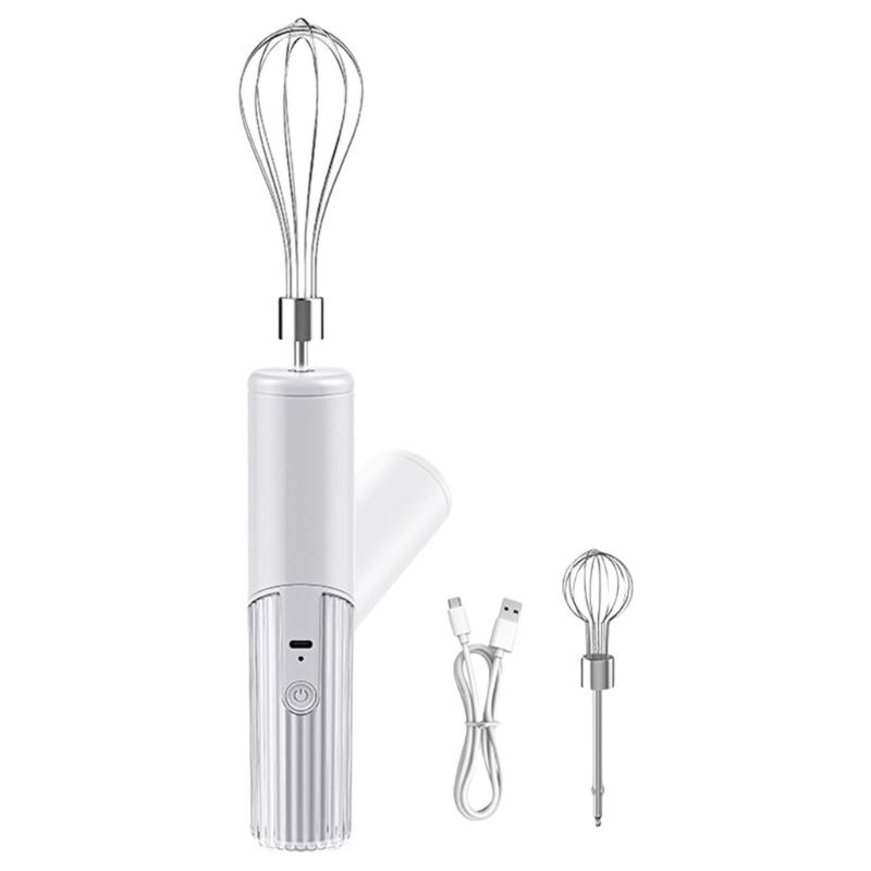 Small Handheld Mixer 3 Speed Mode Wireless Operation Foldable Storage Double Stainless Steel Whisks Attachments