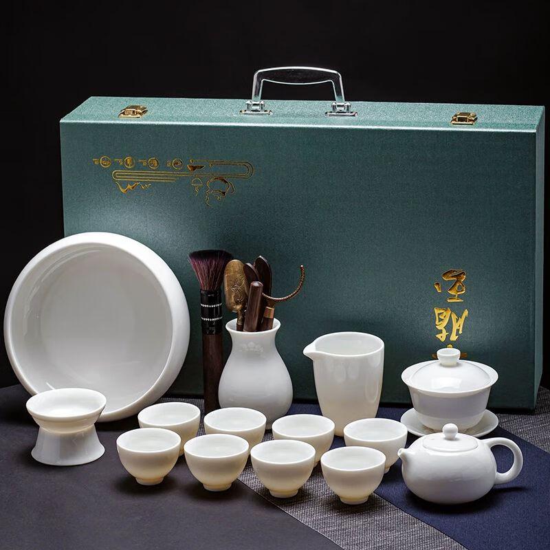 Jiakangming Mutton-fat Jade White Porcelain Gongfu Tea Set