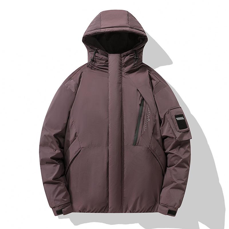 Men's Winter Windproof Puffer Jacket - Warm, Thickened Cotton Coat for Outdoor Use