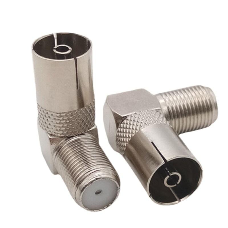 90 Degree Right Angle F Female To Male Adapter Alloy Texture Cable Connector Suitable for Signal Transmission