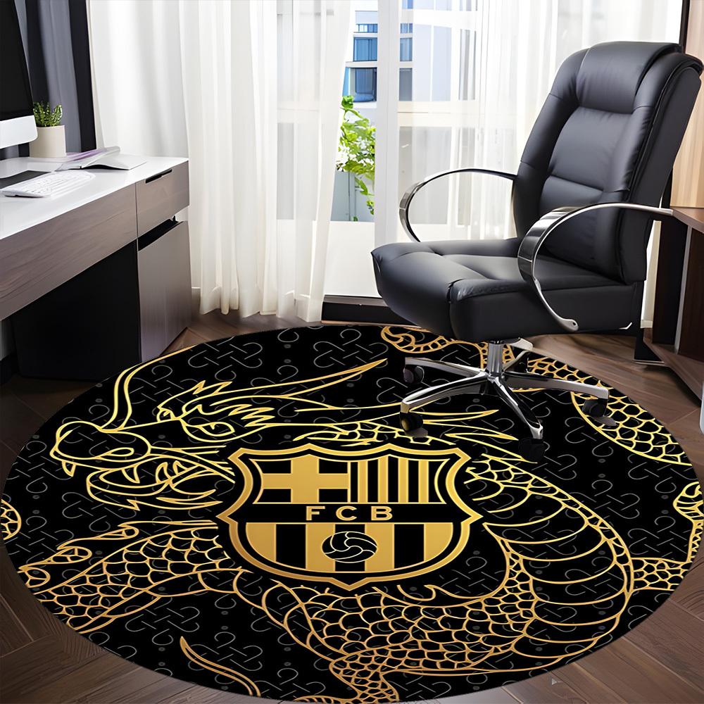 1pz Tappeto Rotondo da Ufficio Calcio Barcellona, Sotto Sedie da Ufficio Camera da Letto Soggiorno Decorazione Casa a1016265