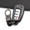 Abs Carbon Fiber Car Smart Key Cover Case Keychain For Nissan Rogue Sport Qashqai J11 X-Trail T32 Kicks Juke