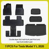 Tapis de sol 6 places pour Tesla Model Y L 2026+, tapis de coffre TPE 3 rangées, housse de siège arrière, doublure de coffre avant, plateau de