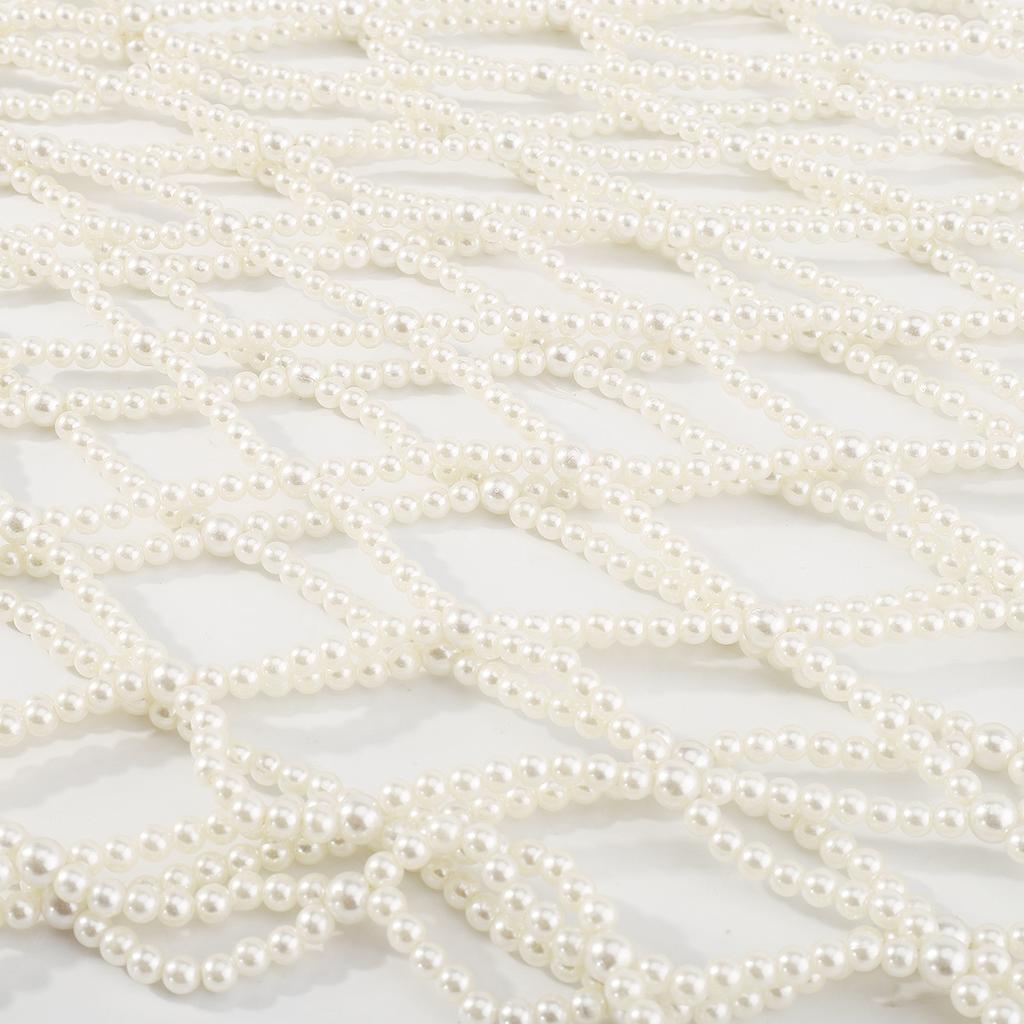 Elegant Pearl Hollow Long Tassel Dress Retro Exaggerated Heavy-duty Camisole Body Chain