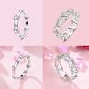 Pink Zircon Heart Love Rings copper Ring Jewellery Woman Authentic Wedding Set Gift Accessories Fine Valentine