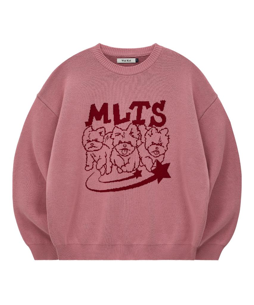 WAIKEI Mlts Line Graphic Knit Pink