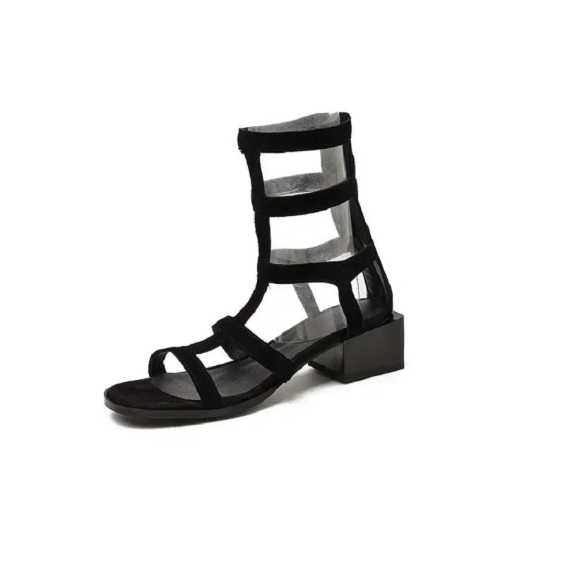 

Гладиаторские сандалии Женские Элегантные Женские Туфли на Среднем Каблуке Роскошный Дизайнер Лето 2025 Мода Готика Танцы на Пилоне Zapatos Mujer 40 чёрный