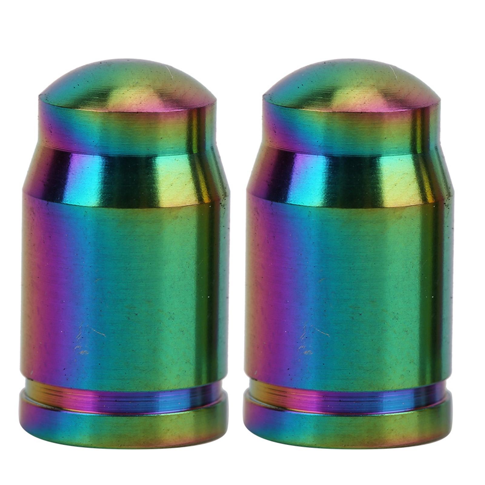 2 Pcs Titanium Alloy Valve Cap for Bike Bicycle Tire Dust Cover Road Bicycles Accessories American style Colorful