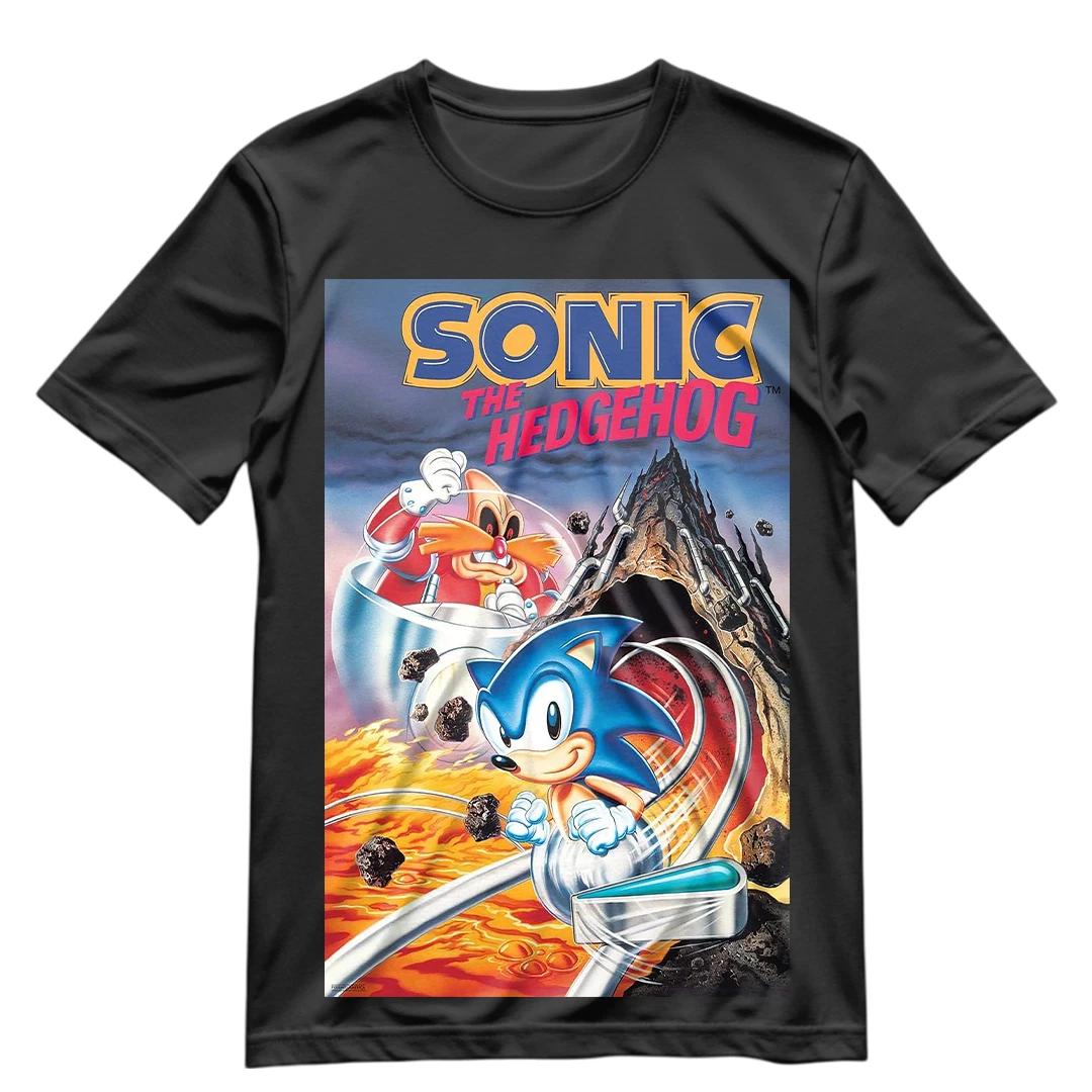 Sonic The Hedgehog T Shirt Retro Sonic Running From Dr. Eggman Shirt S-XXXL 3XL