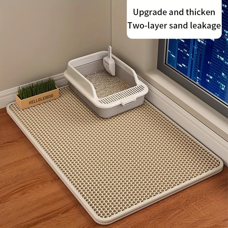 Large Size Cat Litter Mat-Advanced Honeycomb Double Layer Design Urine Waterproof Easy Cleaning Scatter Control Stay Clean