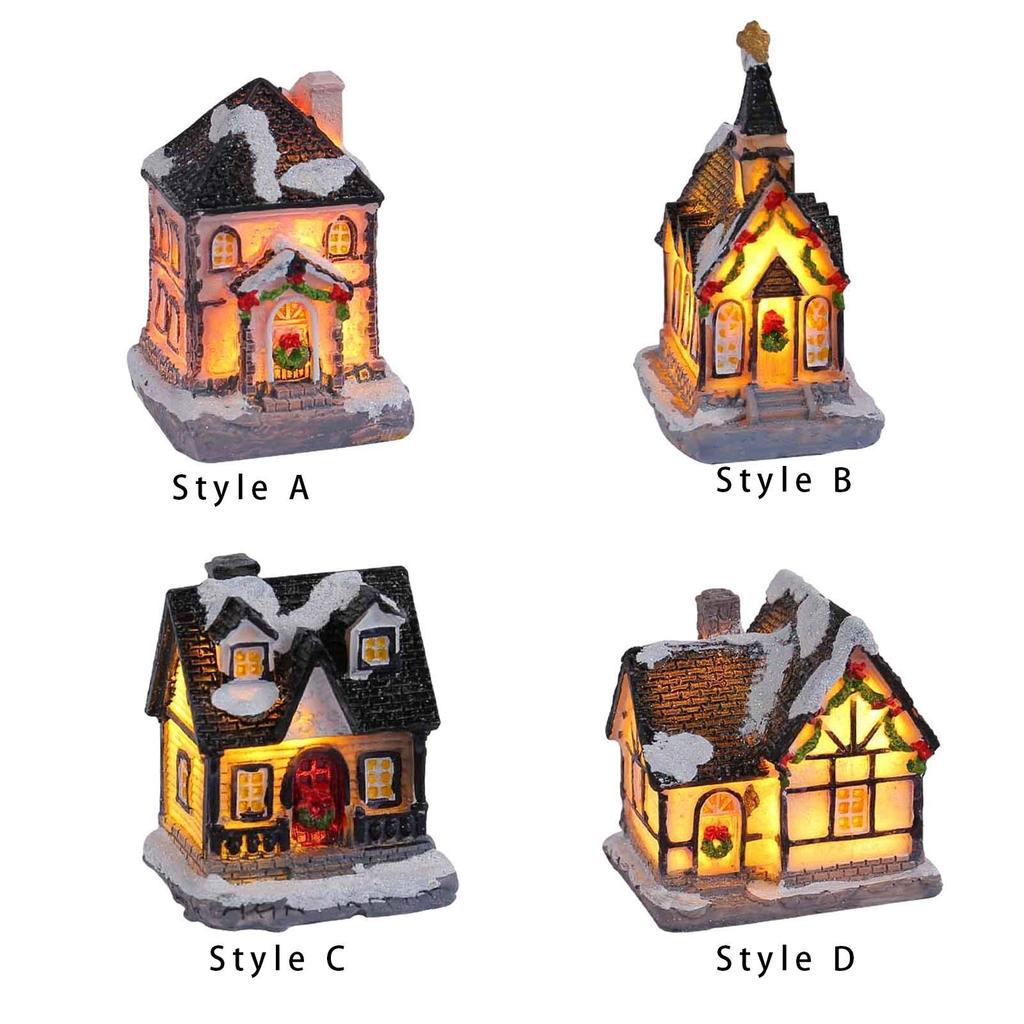 Christmas Snow Light up House Xmas Miniature Desk Decorations with Warm Light for Festival Wedding Good Craftsmanship Versatile
