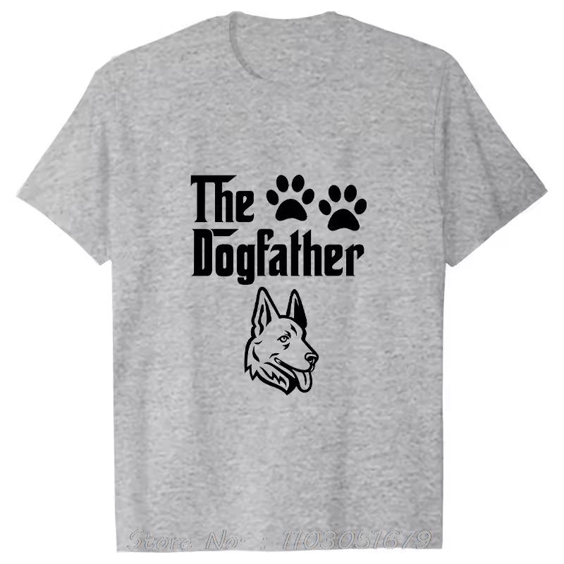 The Dogfather Funny Oversized Tshirt Dog Dad Mens Clothing German Shepherd Dad Male Fitness T Shirt Summer Cotton Tshirt