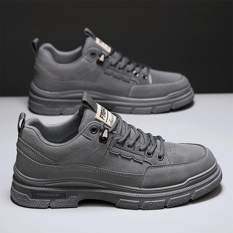 Tooling shoes autumn men's construction site work sports and leisure thick-soled wear-resistant retro low-top labor insurance tide shoes