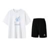 Peak Cartoon Letter Round Neck Ice Feel Quick Dry Breathable Simple Short Sleeve Two Piece Set Running Suit Unisex Activewear White Black DF6426911511