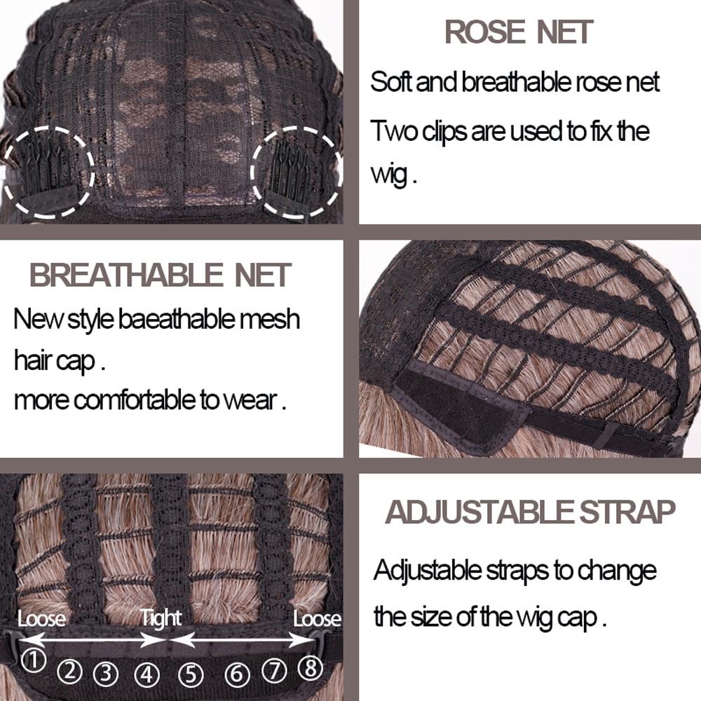 MISSQUEEN Synthetic Wigs Long Layered Hairstyle Ombre Black Brown Blonde Gray Ash Full Wigs with Bangs for Black Women